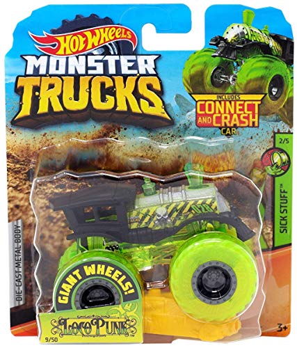 Hot Wheels 2019 Monster Trucks Sick Stuff 2/5 Loco Punk with Connect and Crash Car 1:64 Scale