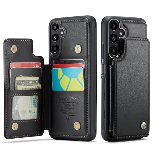 HAII Designed for Samsung Galaxy A25 Case, PU Leather Wallet Case with RFID Blocking Credit Card Slot Kickstand Magnetic Closure Protective Cover for Samsung Galaxy A25 5G (Black)
