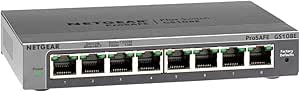 NETGEAR Switch Gigabit Ethernet Plus gerenciado de 8 portas GS108E | com opções de montagem na parede ou mesa e suporte vitalício limitado