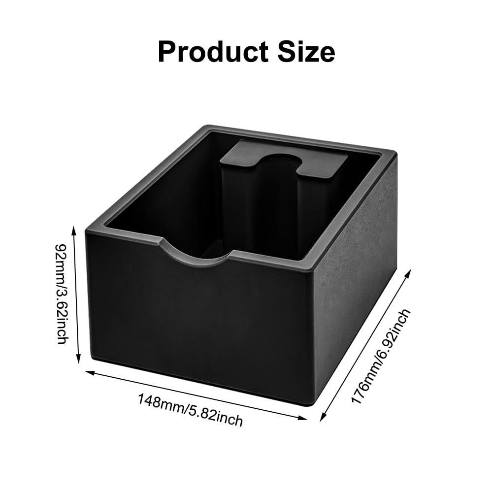 Abklopfbehälter für Siebträger - Abschlagbehälter für Siebträger, Espresso Knock Box für Kaffeesatz, ABS Kaffee Klopfbox Barista Zubehör, Kaffeesatz Abschlagbehälter für Kaffee Zubehör (Schwarz)