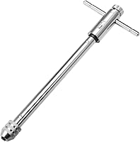 Vista 1 de uxcell Llave de trinquete ajustable, mango en T, para roscas métricas M5-M12, soporte de mango en T, herramienta de roscado manual para reparación