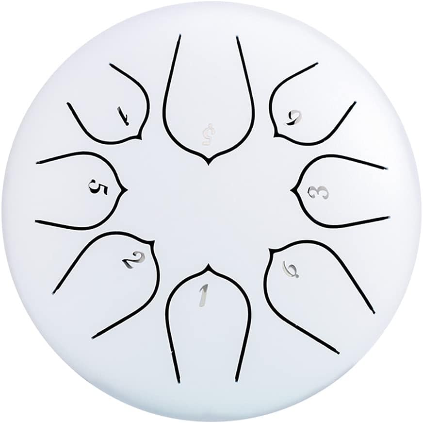 Tongue Drum,8 Notes 6 Inches Percussion Instrument Handpan Drum with Music Score,Use to Musical Concert Mind Healing Meditation