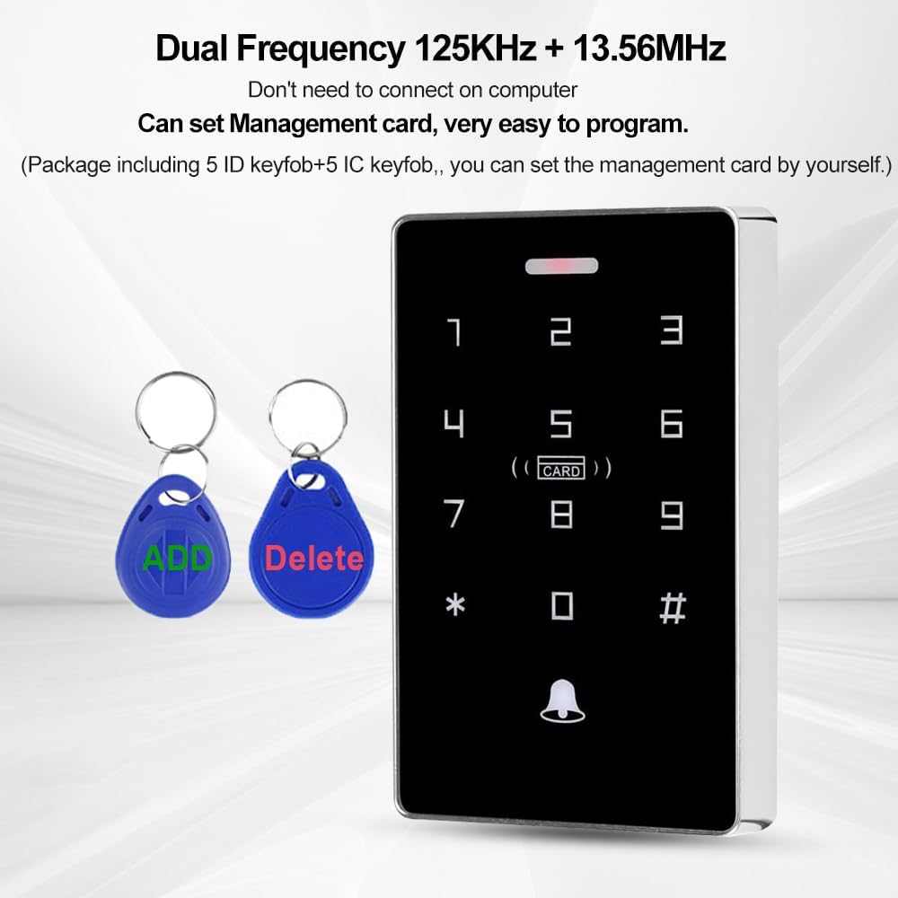 Kit di Controllo Accessi a Doppia Frequenza NFC Resistente alle Intemperie IP68 Supporto 10000Utenti,Retroilluminazione,Pannello di Tocco