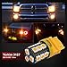 Yorkim 3157 LED Light Bulbs Amber Super Bright, 3056 3156 3156A 3057 4057 3157 4157 T25 LED Bulbs for Brake Lights, Backup Reverse Lights, Reverse Tail Lights - Pack of 4