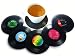 Produktbild BlueBeach® Packung mit 6 Retro CD Getränke Untersetzer für Tassen / Tisch / Bar / Glas / Gläser