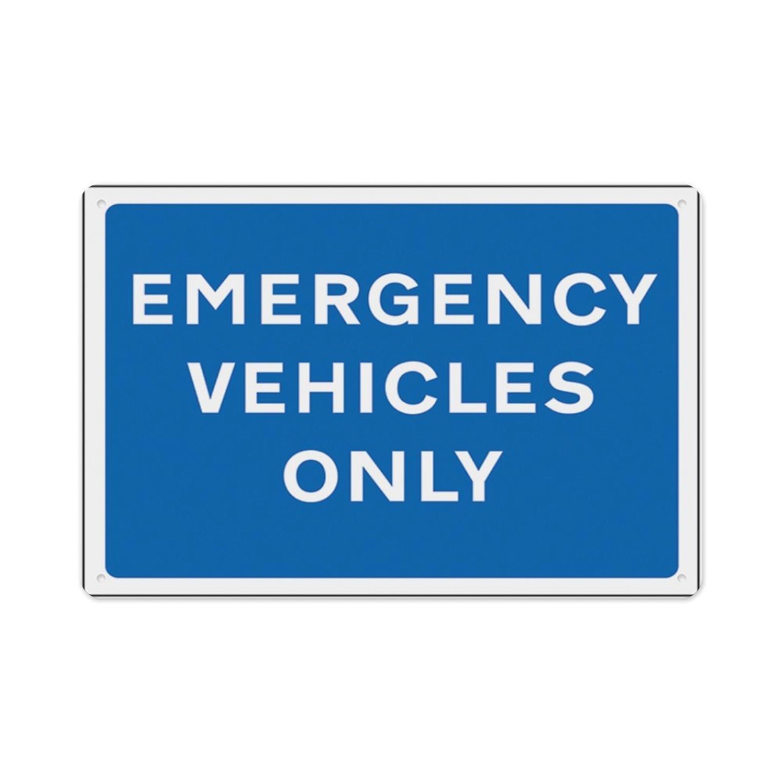 peiyeety Emergency Vehicles Only Aluminum Tin Warning Signs For Home Outdoor Garden 12X16 Inches