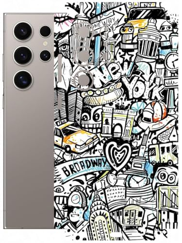 Image of AtOdds - Full Body Back Screen Guard Protector Film - Lamination Wrap Skin Sticker Compatible with Samsung Galaxy S24 Ultra | Scratchproof Matte Finish (Graffiti 26)