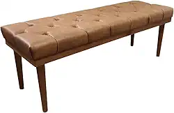 Banco Recamier Estofado Em Couríssimo Caramelo Premium 1,00m