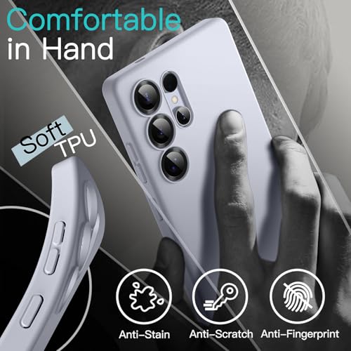 Image of JETech Slim Fit Cover TPU Case for Samsung Galaxy S25 Ultra 5G, Camera Lens Full Protection, Soft TPU Thin Protective Phone Cover with Matte Finish, Shockproof (Titanium Silverblue)