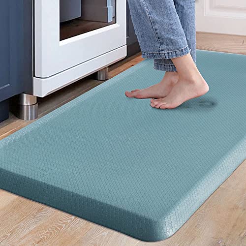 Carvapet Anti Fatigue Mat Kitchen Floor Cushioned Comfort Mat Waterproof Non-Slip Standing Desk Mats and Rugs Heavy Duty PVC Ergonomic Foam Mat for Home Kitchen Office Laundry, Teal, 17.3" x 39" by Carvapet - Used condition - US$22.22