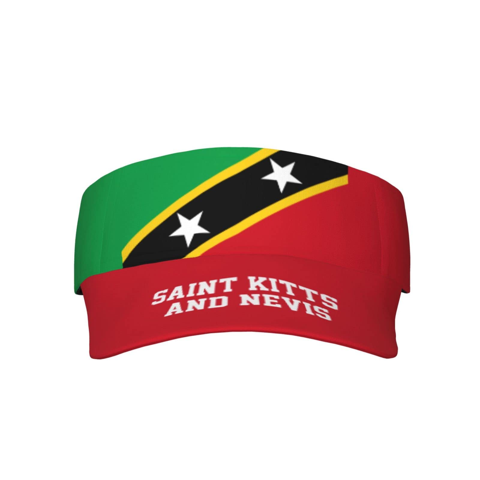WanwEN Saint Kitts and Nevis Flag Visor Hats for Adult Sun Visors Hat Cool Golf Sports Tennis Beach Caps Black