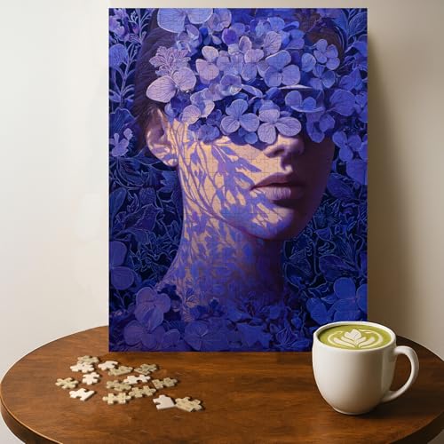 Casse-tête Déesse Floral Violet Surréel - 500 Pièces Bois, 20 x 15 po