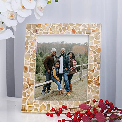 Athena Home Picture Frames 8X10 Picture Frames Set 2 Mosaic Marble Frames Handmade Vintage With High-Definition Glass For Table Top Display #TOP6
