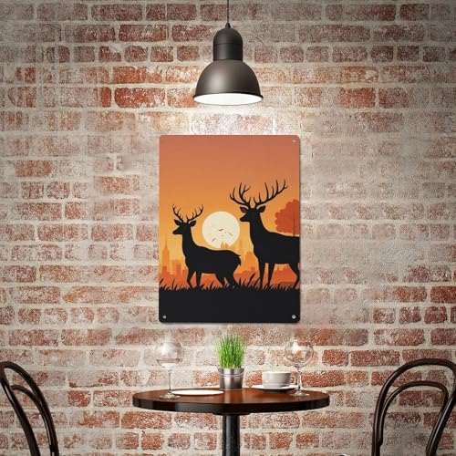 Illustration silhouette cerf BVNMT en métal cadeau idéal