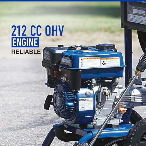 Image of Powerhorse Gas Cold Water Pressure Washer, 3400 PSI, 2.7 GPM, Maintenance-Free Axial Pump, Steel Tube Frame