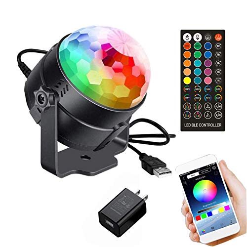 LEDBLE Disco Ball Light Bluetooth Mobile APP Control, Sound Activated USB Disco Light with Remote Control Led Disco Lights for Parties Room Car Kids Dance Karaoke Dj Show Club Bar Pub