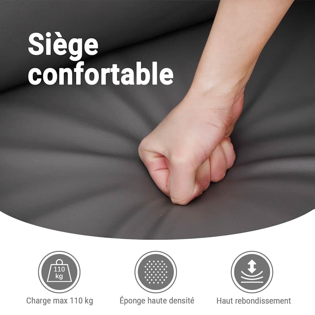 vidaXL Fauteuil inclinable en Similicuir Noir