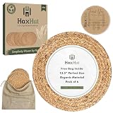 13.5” Woven Placemats, Round Rattan Placemats...