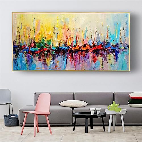 Peintures à l'huile vague déco marine pour un salon contemporain chic