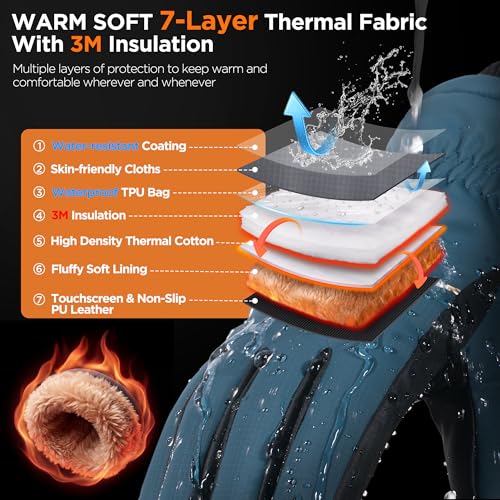 Image of rivmount Winter Gloves with Waterproof /Touchscreen /Warm, Thermal Snow Glove for Cold Weather Running, Ski, Cycling, Women Men