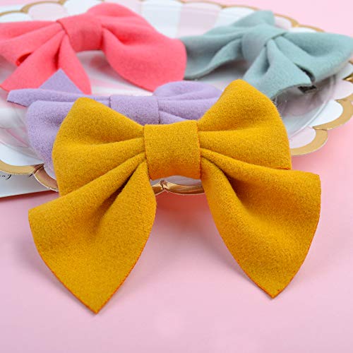 Choicbaby 143 32Pcs/16Colors 3.5 Inches Baby Girls Hair Bows Clips Alligator Clips Felt Woolen Hair Barrettes Hair Accessories thumb #4