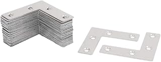 New Lon0167 50mm x Featured 50mm x 1mm reliable efficacy Stainless Steel L Shape Corner Brace Flat Mending Plate 40pcs(id:594 f4 66 ccf)