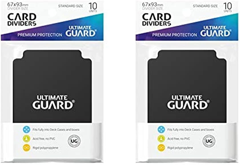 2 Packs Ultimate Guard Black Card Dividers (10) Standard Size Individual Pack