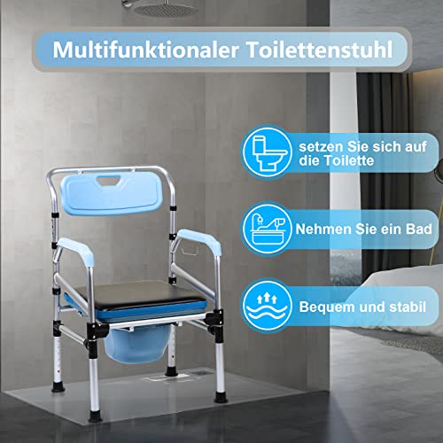 Höhenverstellbarer Toilettenstuhl von Ikodm mit Antirutsch-Funktion