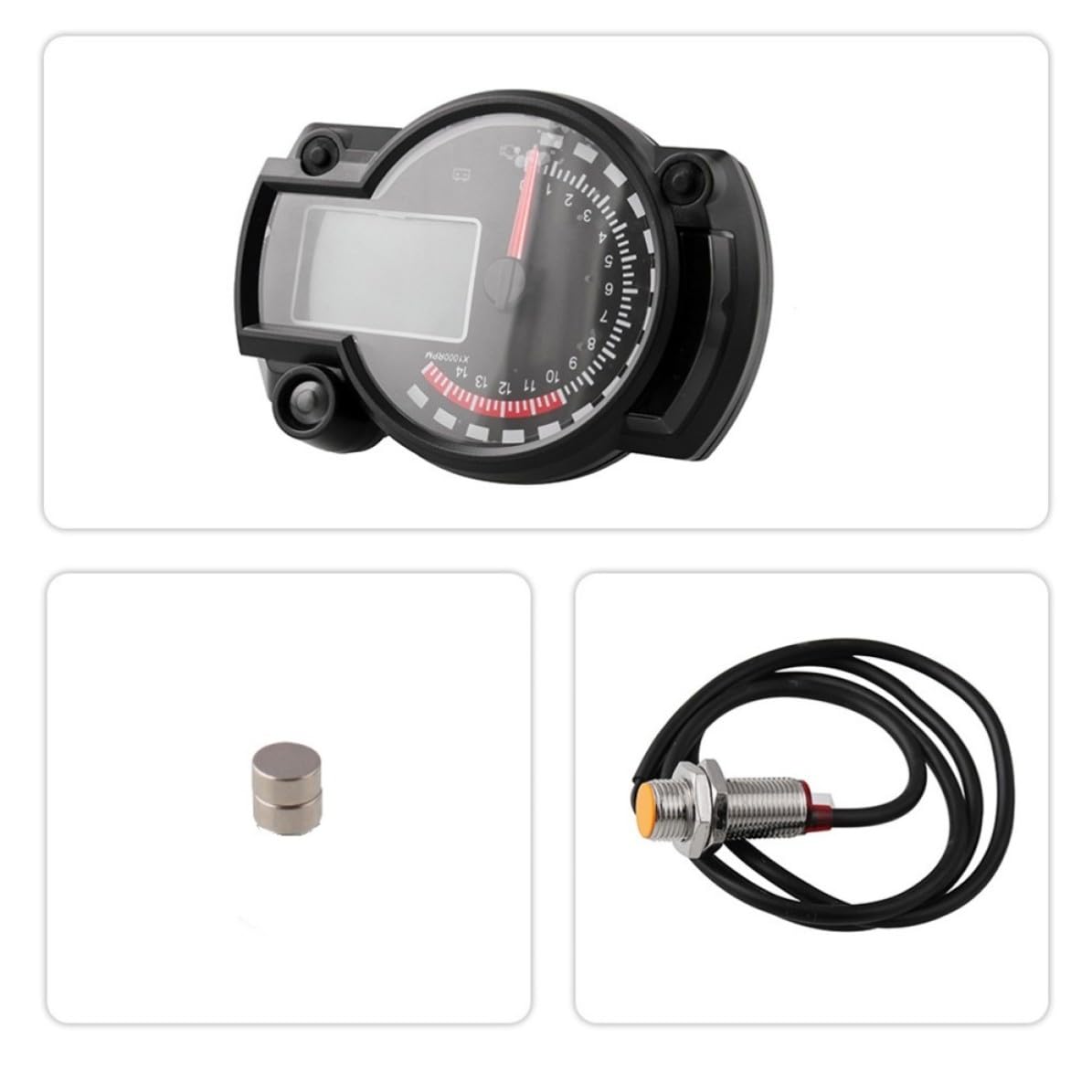 Tacómetro de Motocicleta Digital, Velocímetro y Odómetro Pantalla