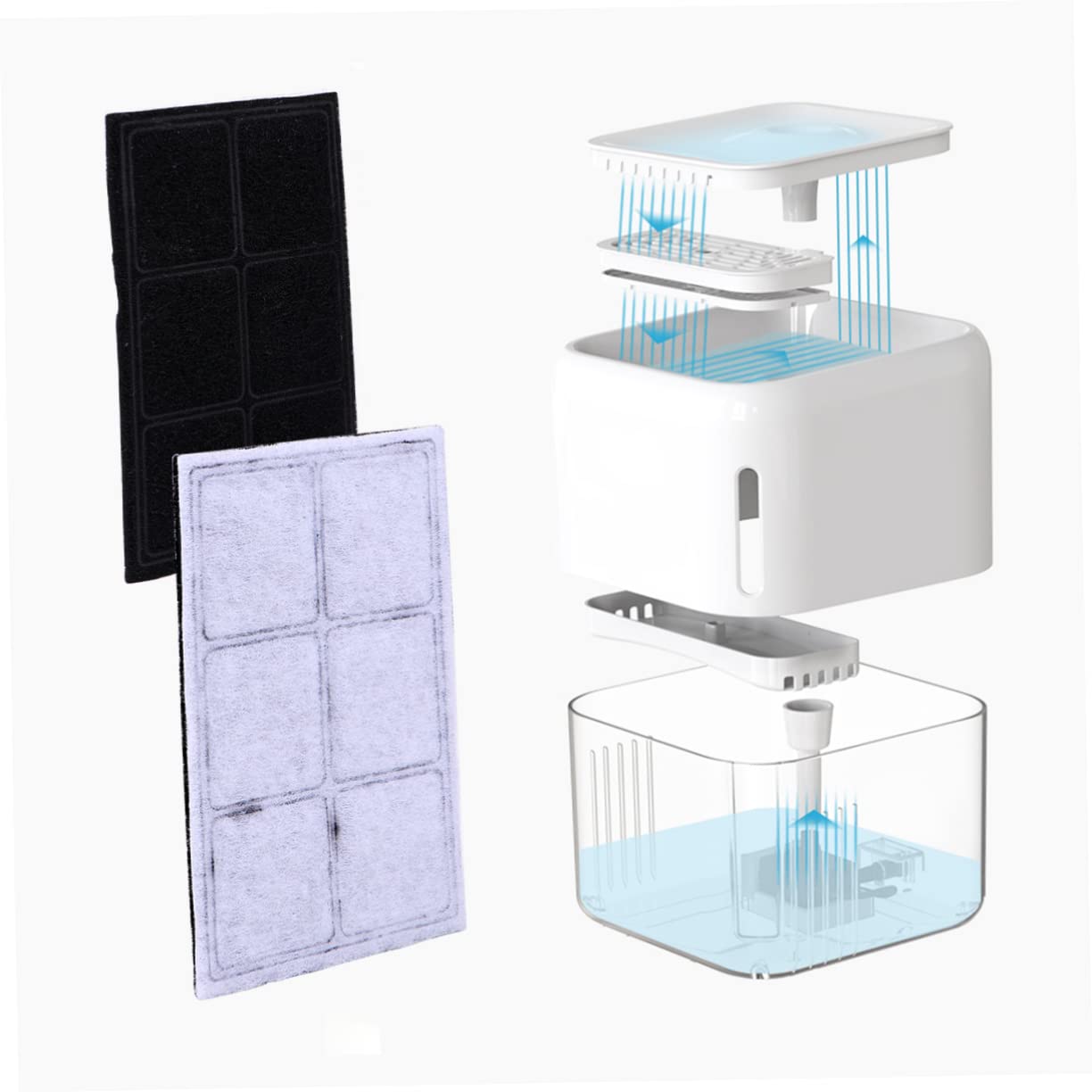 FRCOLOR 12 Piezas Elemento De Filtro Dispensador De Agua Pet Filtros De Fuentes De Agua para Gatos Mascota Y Filtro Fuente De Gato Cachorro Reemplazar Algodón De Carbón Activado