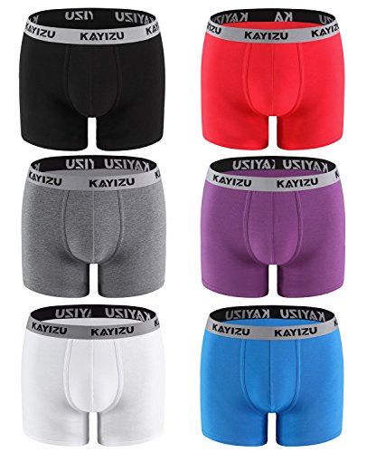 KAYIZU Men's Underwear, Brand Comfort Soft Cotton Boxer Brief X-Large (6-Pack)