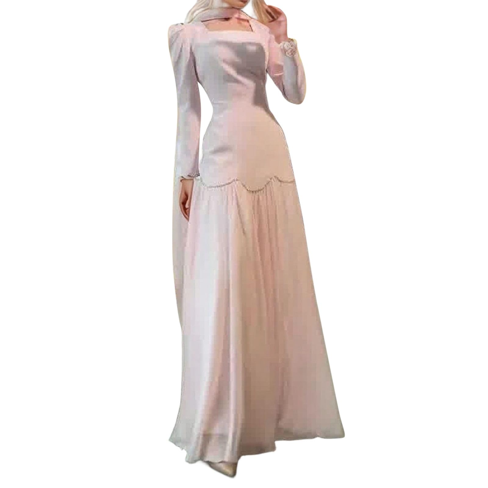 Genérico Vestido Invitada Boda Vestidos De Fiesta Mujer Elegantes Largo Cumpleaños Formal Gala Midi Noche Graduación Elástico Sexy Empresa