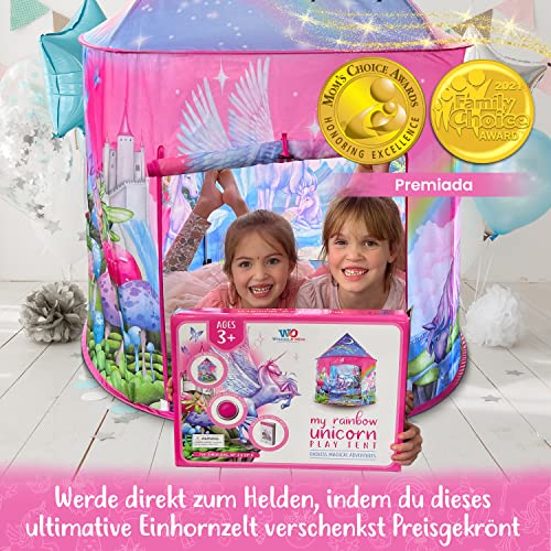 W&O Tenda per Bambini Tema Unicorno con Suoni Magici, Tenda Unicorno Bambina Regalo, Tenda Unicorno Bambina, Tenda Bambini, Tenda Gioco Bambini per Interni ed Esterni, Giochi per Bambini