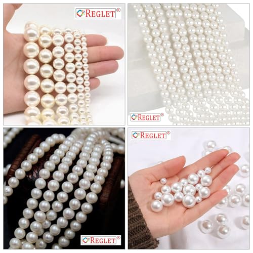 Image of 3000 Pcs Off White Beads for Bracelet Making Kit - 5 mm - Beads for Jewellery Making Kit - Pearls for Craft - 200g