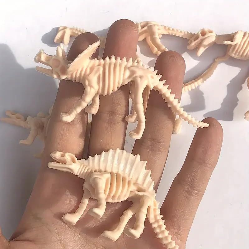Creativity Point 24 Pièces de Fossiles de Dinosaures pour Enfants – Figurines Ossements et Squelettes de Dinosaures Assortis en PVC – Jouet Éducatif