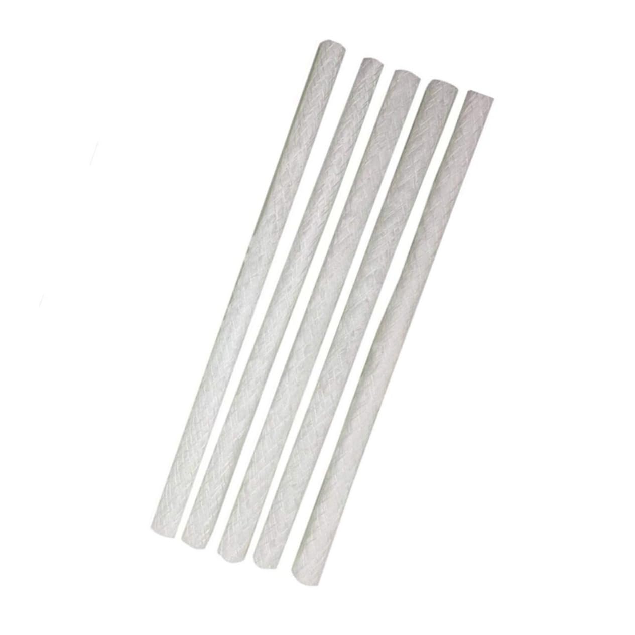 HOLIDYOYO 10pcs Practical Fiberglass Wick for Outdoor Torch Oil Lamps White Safe Replacement Wicks for Supplies for Wine Bottle Camp Use