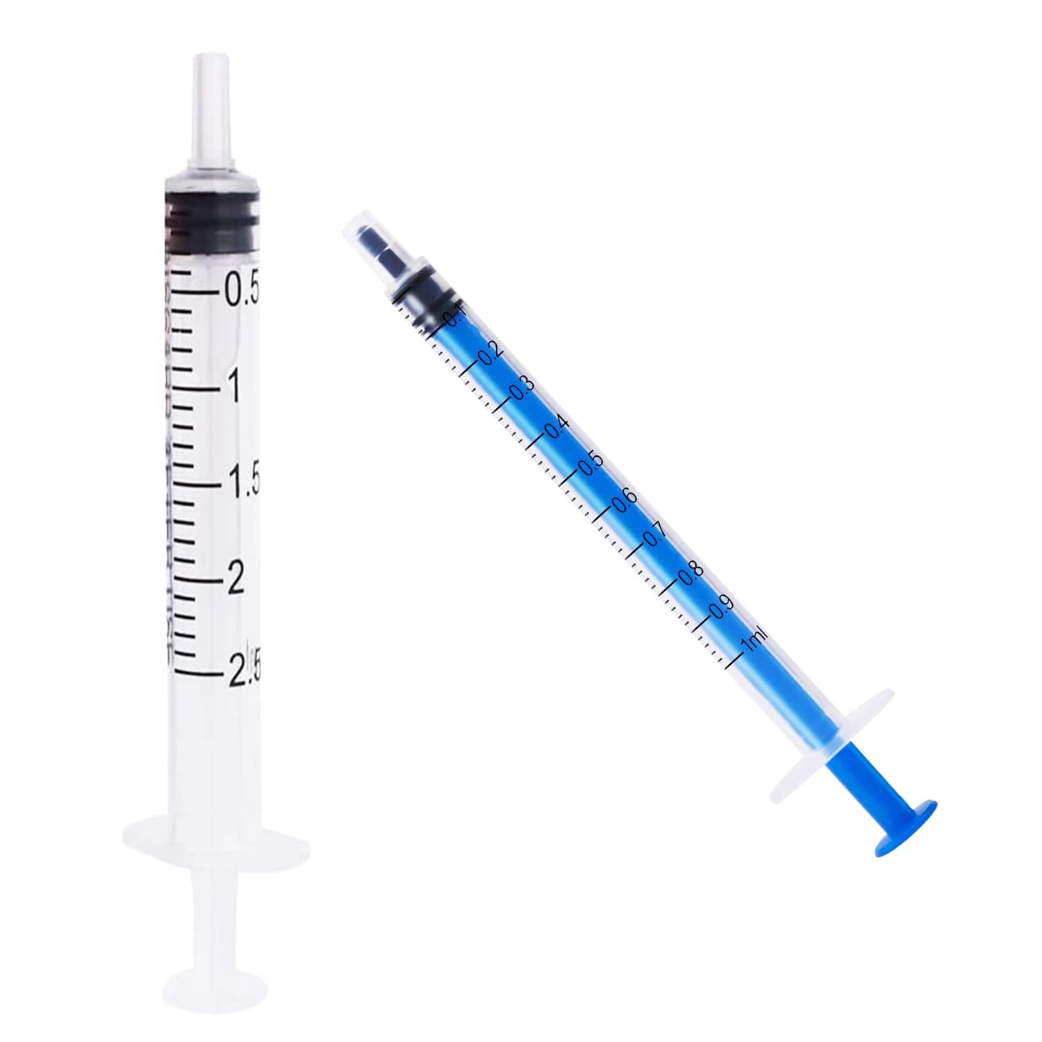 40 PCS 1ml &2ml Syringes with Caps Plastic Syringes Without Needle for Glue, Hobby Crafts