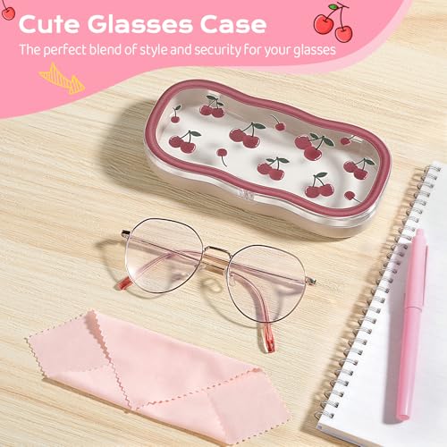Image of MoKo Glasses Case Hard Shell, Cute Eyeglass Case for Reading Glasses, Clear Eyeglasses Case for Women Girls