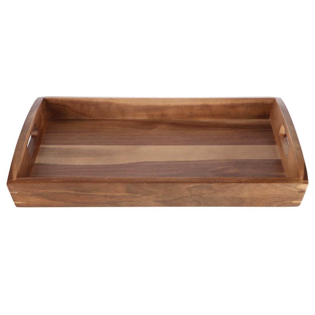 Olympia GM266 bandeja para servir, 510 mm x 350 mm x 70 mm, de madera de acacia, color marrón