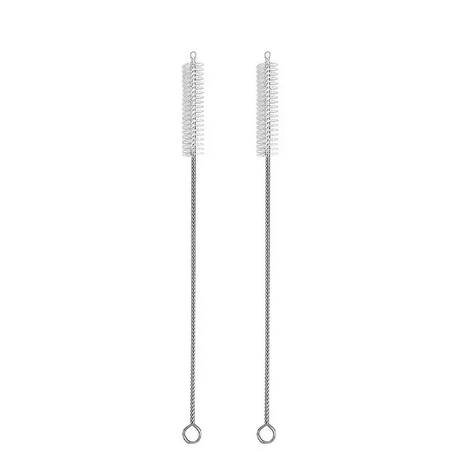 Cepillo Limpia Botellas Kit de Cepillo de Limpieza de Paja for Beber, Cepillo de Tubo, cepillos de Limpieza de Mango Largo de Acero Inoxidable para la Cocina(2pcs)