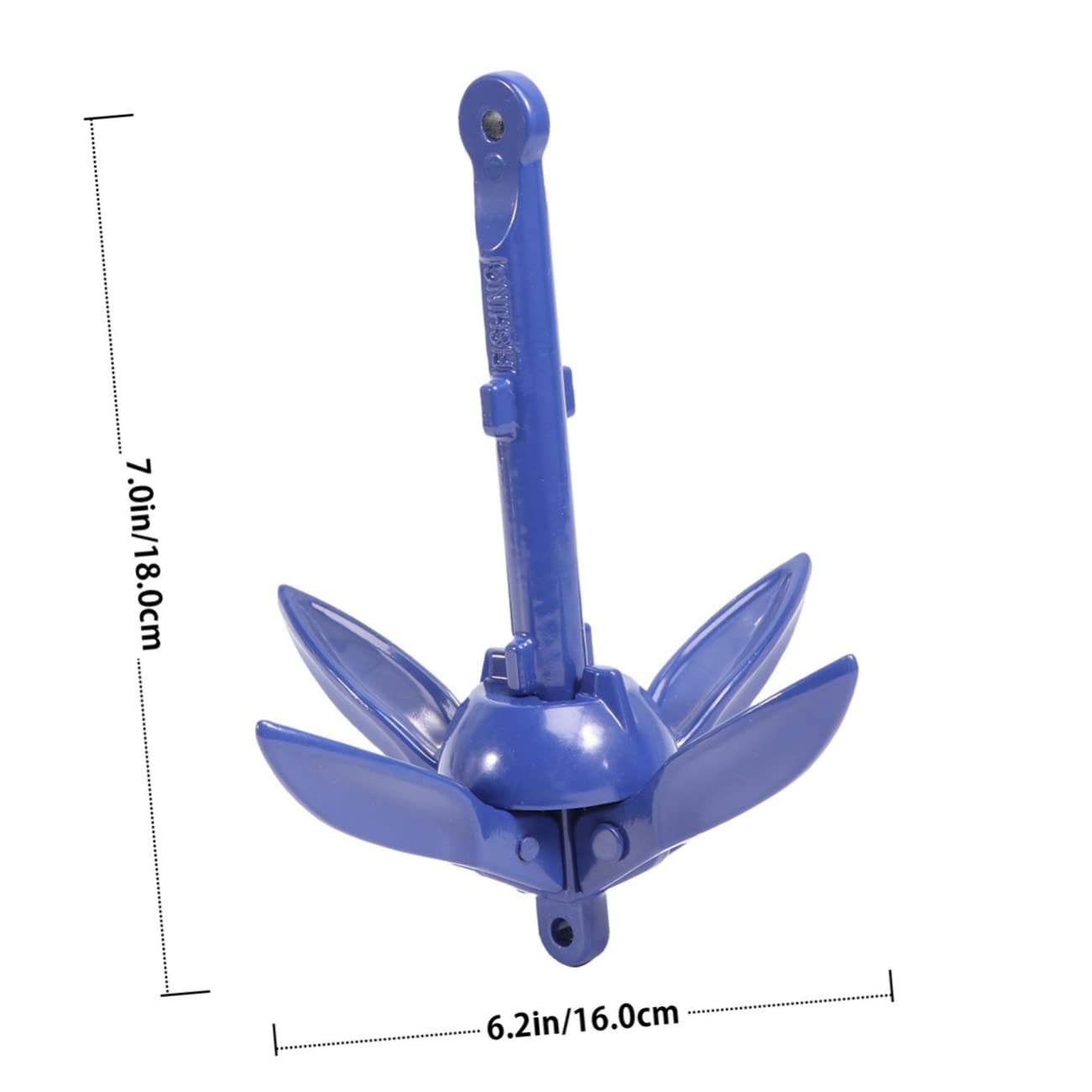 VICASKY Tins Folding Anchor for Kayak Canoe Sailboat Compact and Portable Design for and Carrying for Lakes Single Anchor Blue