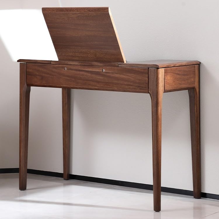 AOTPA Kosmetikspiegel mit Lichtern und Tischset Schminktisch aus Holz for Zuhause, Schlafzimmer, Computertisch, Klapp-Schminktisch Teenie-Waschtisch mit Spiegel und Hocker
