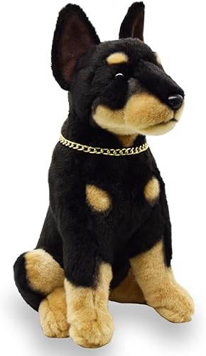 keaiart-ly Juguete de peluche realista de perro Doberman, peluches de animales realistas, muñeca de animales de simulación