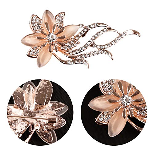 Image of Pearl Diamond Brooch Pins for Dress Sweater Scarf, Wedding Party Decoration Birthday Christmas Gift
