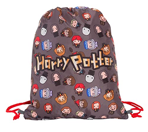 Harry Potter Chibi Drawstring Bag Kids PE Kit Gym Bag Childrens Trainer Swim Bag School Nursery Backpack, Multi-coloured - Image 3