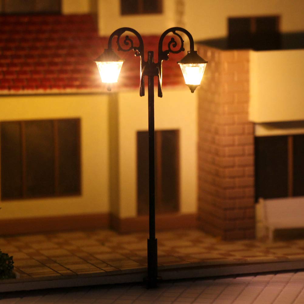 Evemodel LYM61 5 pezzi pista H0 1:87 modello LED due luci lanterne di parcheggio lampade 67 mm 3 V