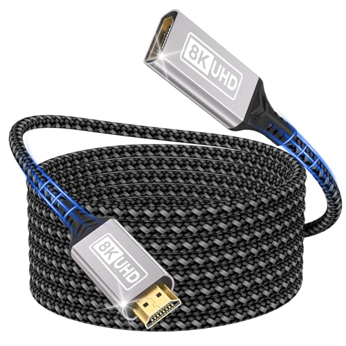 rallonge HDMI 3M Câble,10K 8K@60Hz 4K@144Hz câble d'extension HDMI 2.1 mâle vers femelle 48Gbit/s Ultra haute vitesse UHD HDCP Dynamic HDR10+ eARC...