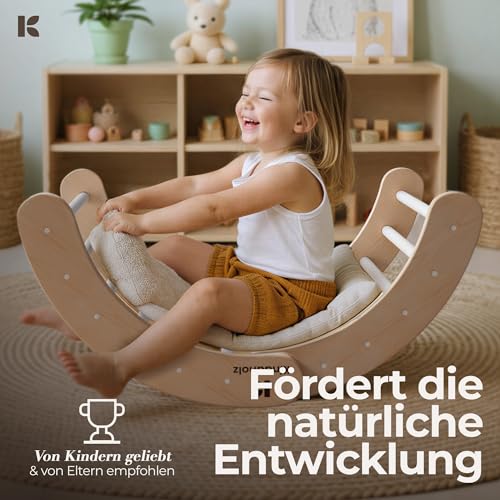 Foto von KINDAHOLZ 5in1 Pikler-Kletterdreieck - Kletterbogen & Rutsche für Kinder