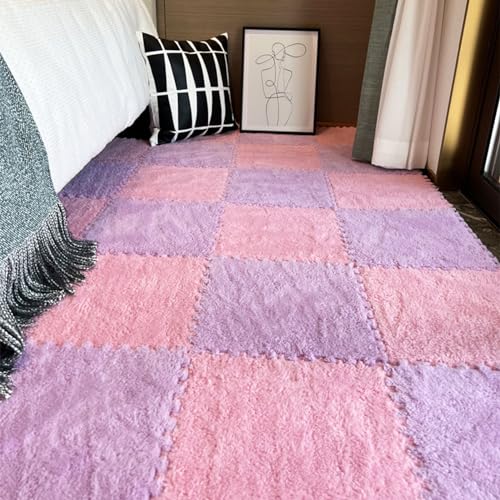 Tapis de sol en mousse multicolore 40 pièces rose et violet