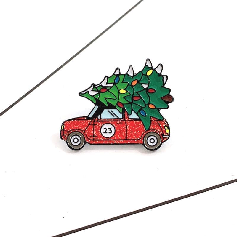 MALOYANVE Christmas brooch pin for Women Christmas Car Hot Cocoa Sock Cat Enamel Pins Colorful and Festive Atmosphere Suitable For Christmas Party Gifts image 5